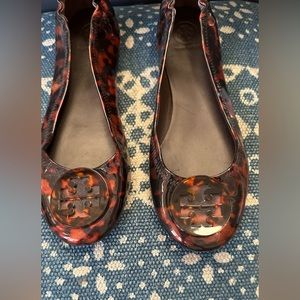 Tory Burch Miller tortoise ballet flats.  Size 9. EUC. Like new. $75